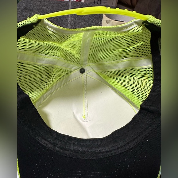 Vintage 1990s Bass Pro Shops Bright Neon SnapBack Hat - Picture 6 of 6